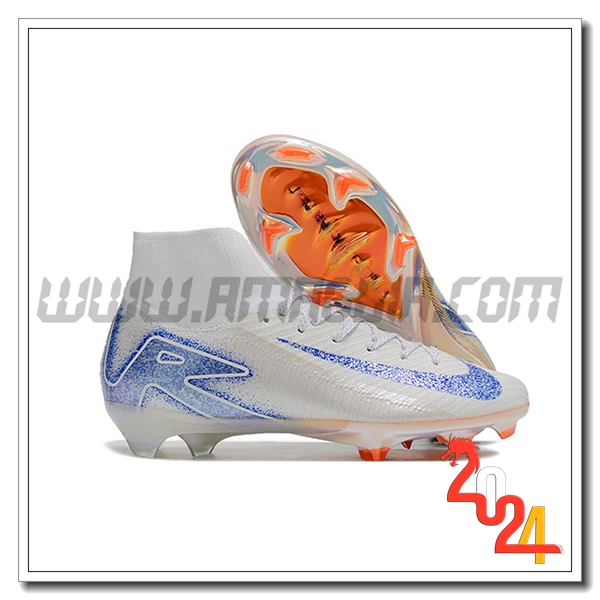 Nike Scarpe Da Calcio Air Zoom Mercurial Superfly IIX Elite FG Bianco/Blu