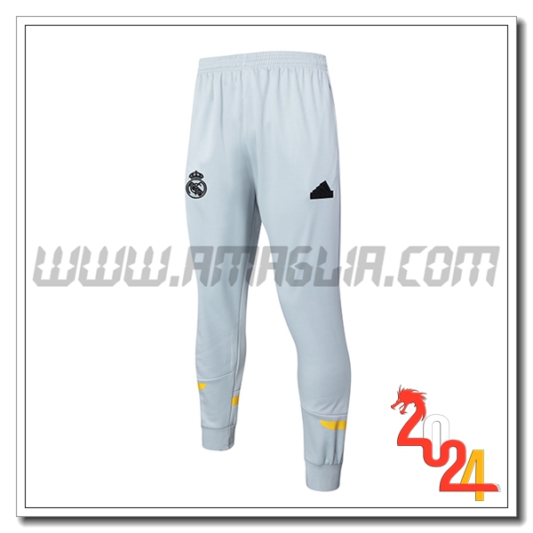 Pantaloni Da Allenamento Real Madrid Grigio/Giallo 2024 2025