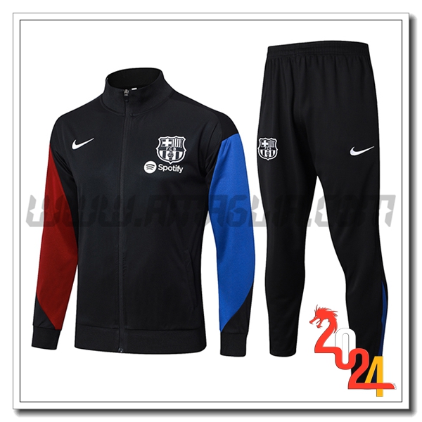 Tuta Allenamento Giacca FC Barcellona Nero/Rosso/Blu 2024 2025