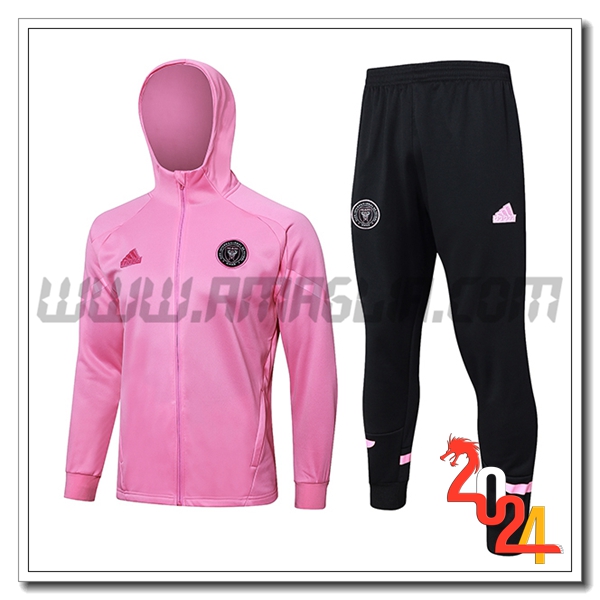 Giacca Con Cappuccio Tuta Giacca A Vento Inter Miami CF Rosa 2024 2025