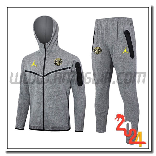 Giacca Con Cappuccio Tuta Giacca A Vento Jordan PSG Grigio 2024 2025