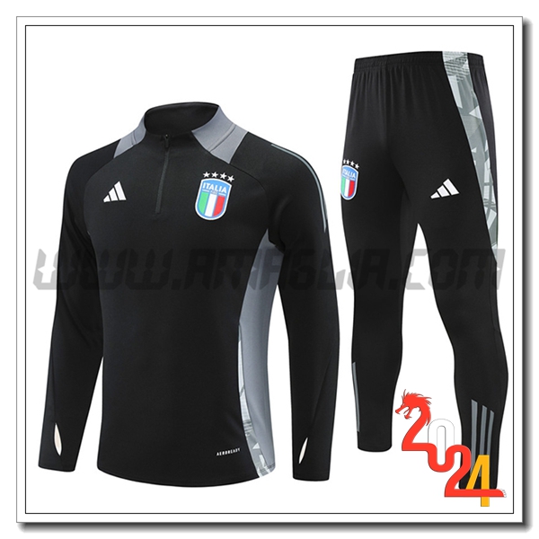 Tuta Allenamento Italia Nero/Grigio 2024 2025