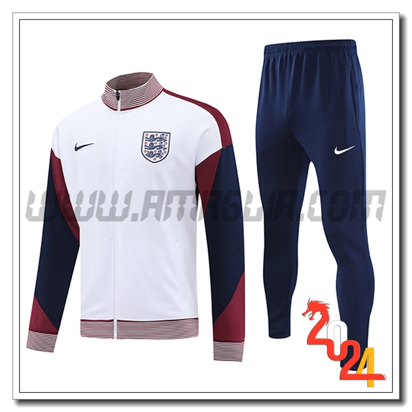 Tuta Allenamento Giacca Inghilterra Bianco/Blu/Rosso 2024 2025