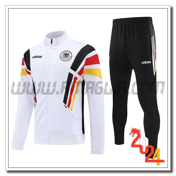 Tuta Allenamento Giacca Germania Bianco/Nero/Rosso/Giallo 2024 2025
