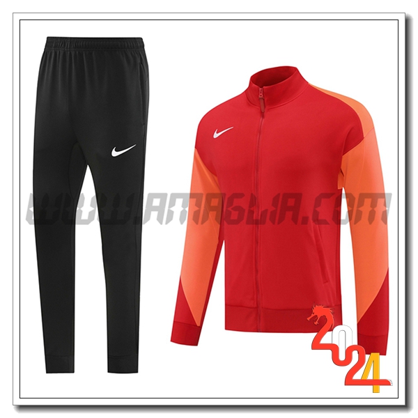 Tuta Allenamento Giacca Nike Rosso/Arancia 2024 2025