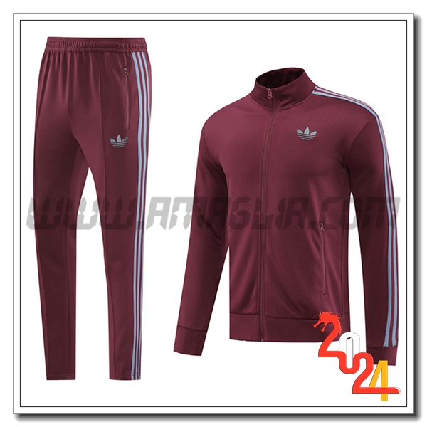 Tuta Allenamento Giacca Adidas Rosso 2024 2025