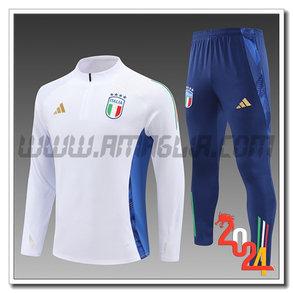 Tuta Allenamento Italia Bambino Bianco/Blu 2024 2025