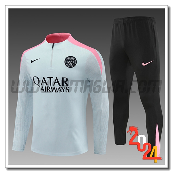 Tuta Allenamento PSG Bambino Grigio/Rosa 2024 2025