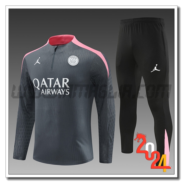 Tuta Allenamento PSG Grigio Bambino Foncé 2024 2025