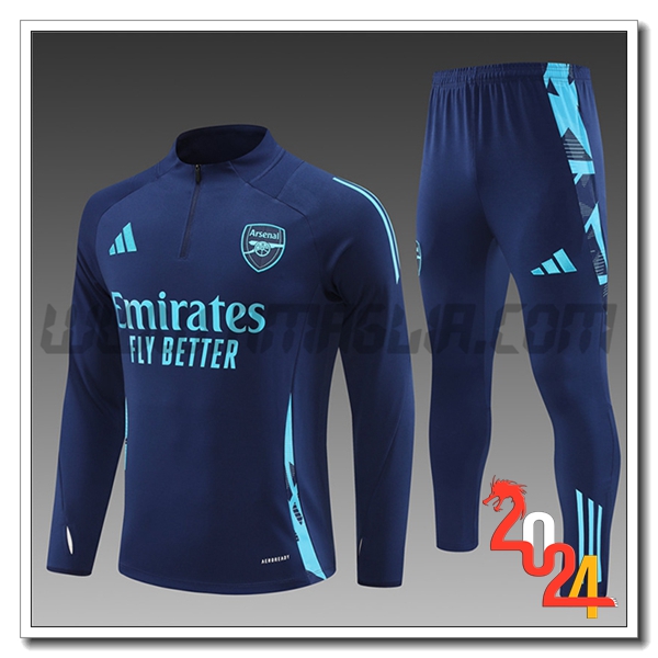 Tuta Allenamento Arsenal Bambino Blu Reale 2024 2025