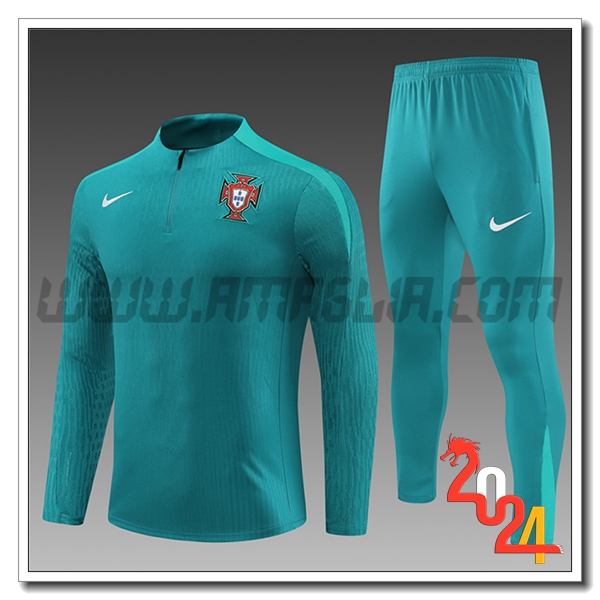 Tuta Allenamento Portogallo Bambino Verde 2024 2025