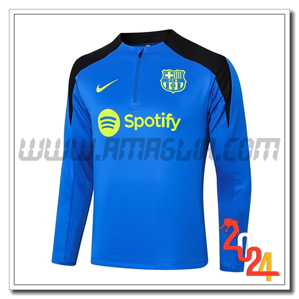 Felpa Allenamento FC Barcellona Blu/Nero 2024 2025