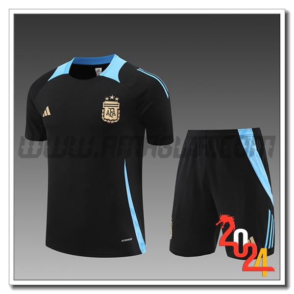 Kit Maglia Allenamento Argentina Bambino Nero/Blu 2024 2025