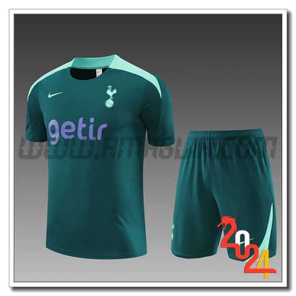 Kit Maglia Allenamento Tottenham Hotspur Bambino Verde 2024 2025