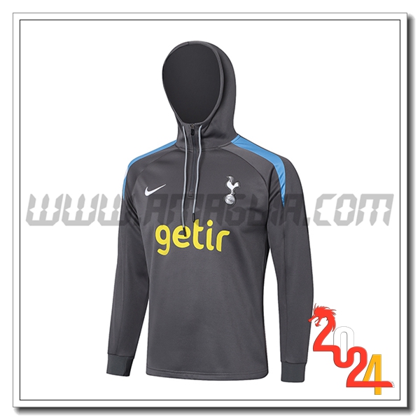Giacca Con Cappuccio Tottenham Hotspur Grigio Scuro 2024 2025