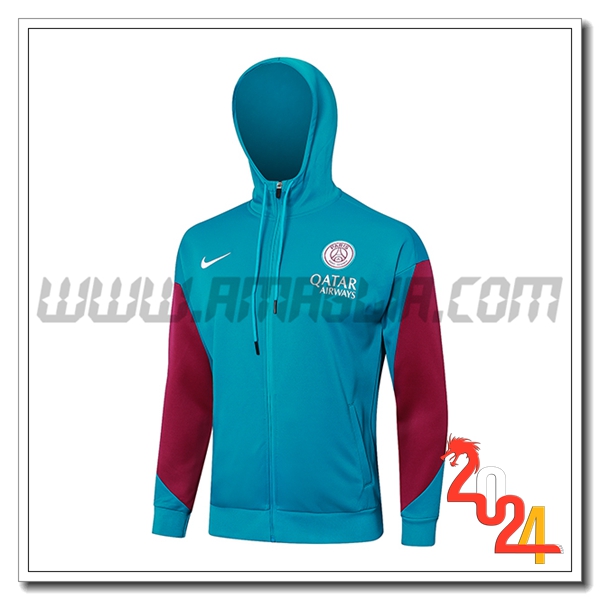 Giacca Con Cappuccio PSG Verde/Rosso 2024 2025