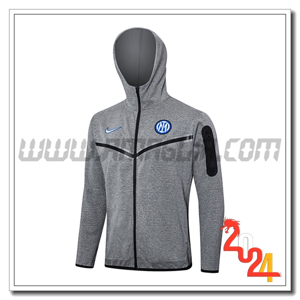 Giacca Con Cappuccio Inter Milan Grigio 2024 2025