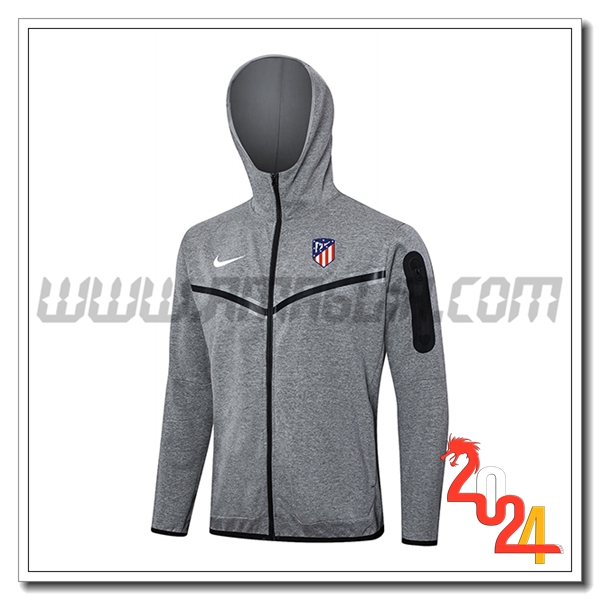 Giacca Con Cappuccio Atletico Madrid Grigio 2024 2025