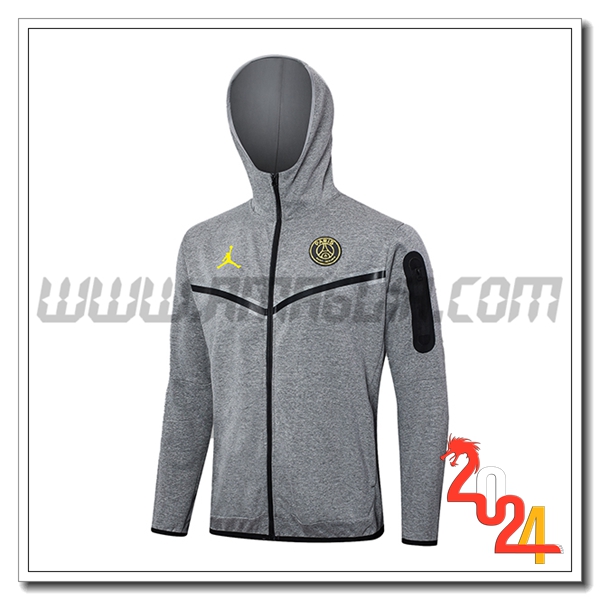 Giacca Con Cappuccio Jordan PSG Grigio 2024 2025