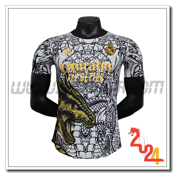 Maglia Calcio Real Madrid Edizione speciale 2024 2025 Bianco Nero
