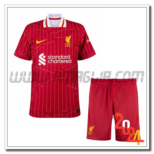 Nuovo Kit Maglia FC Liverpool Bambino Prima 2024 2025