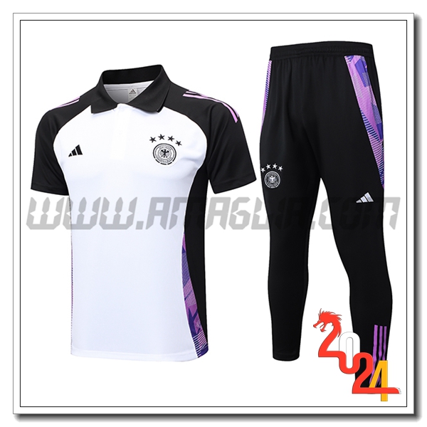 Kit Maglia Polo Germania Bianco/Nero/viola 2024 2025