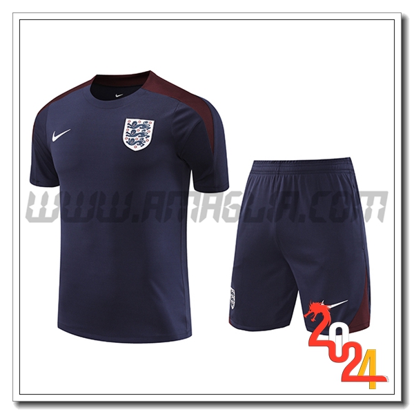 Kit Maglia Allenamento Inghilterra Blu/Rosso 2024 2025