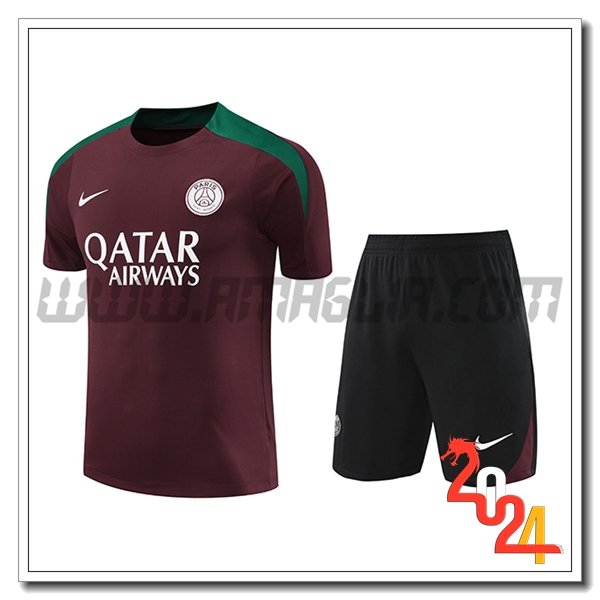 Kit Maglia Allenamento PSG Rosso/Verde 2024 2025