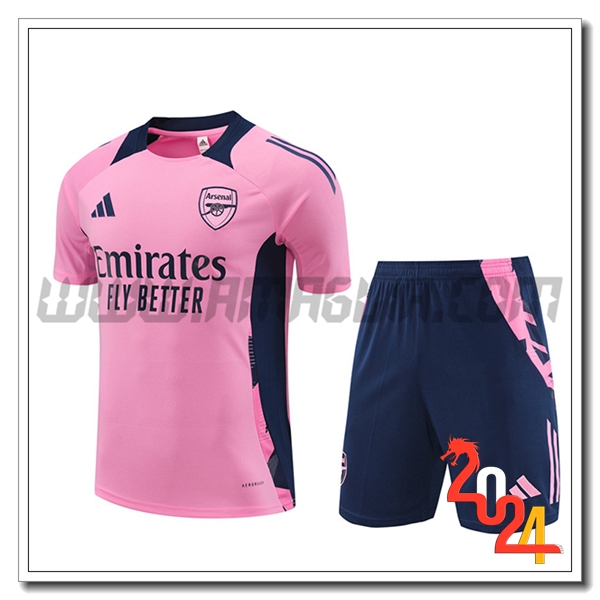 Kit Maglia Allenamento Arsenal Rosa/Blu 2024 2025