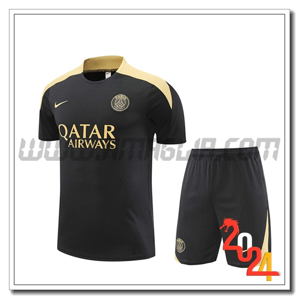 Kit Maglia Allenamento PSG Nero/Giallo 2024 2025