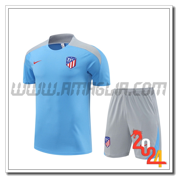 Kit Maglia Allenamento Atletico Madrid Blu/Grigio 2024 2025