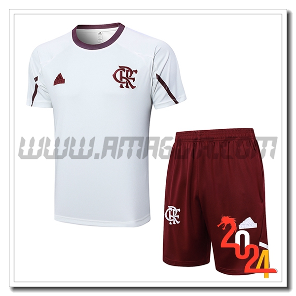 Kit Maglia Allenamento Flamengo Bianco/Rosso 2024 2025
