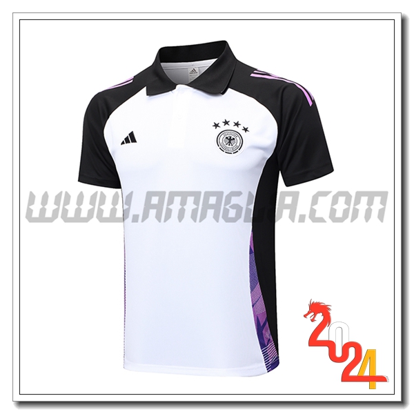Maglia Polo Germania Bianco/Nero/viola 2024 2025