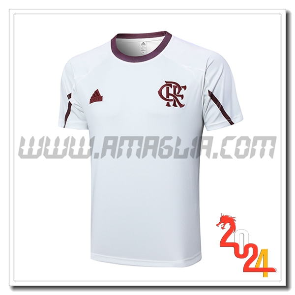 T Shirt Allenamento Flamengo Bianco/Rosso 2024 2025