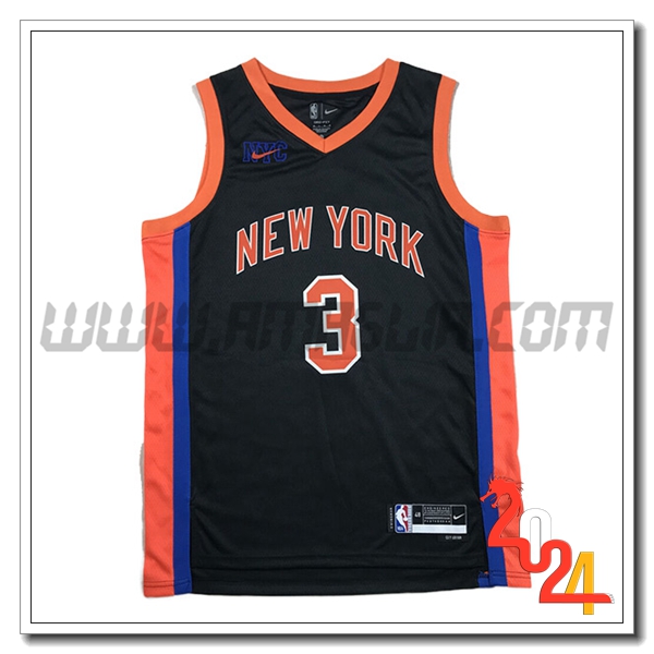 Maglia New York Knicks (HART #3) 2024/25 Nero/Arancia/Blu