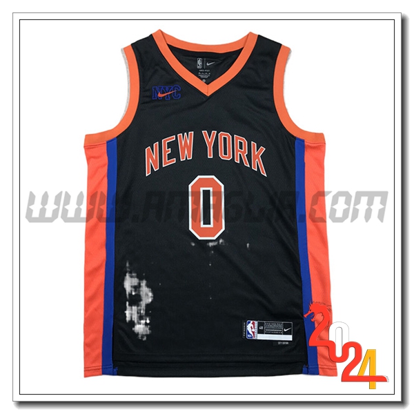 Maglia New York Knicks (DIVINCENZO #0) 2024/25 Nero/Arancia/Blu