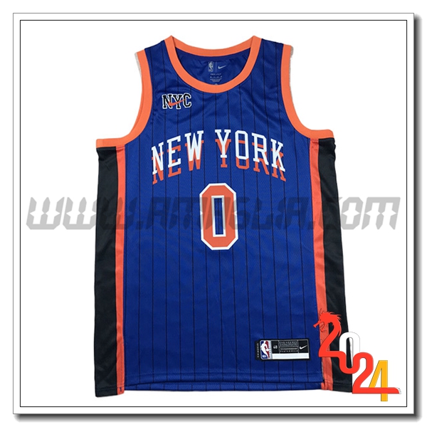 Maglia New York Knicks (DIVINCENZO #0) 2024/25 Blu/Nero/Arancia