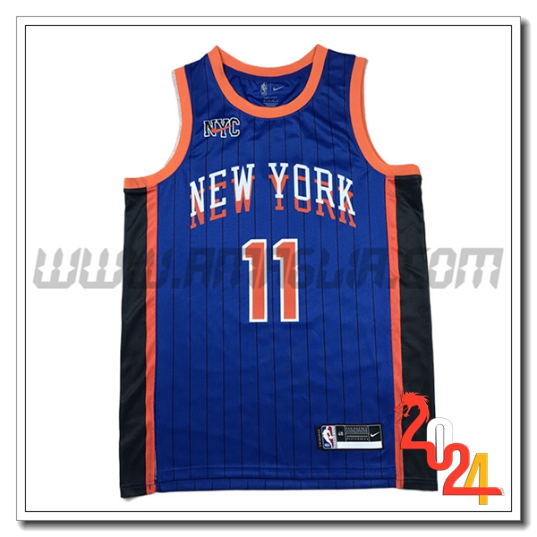 Maglia New York Knicks (MarroneSON #11) 2024/25 Blu/Nero/Arancia