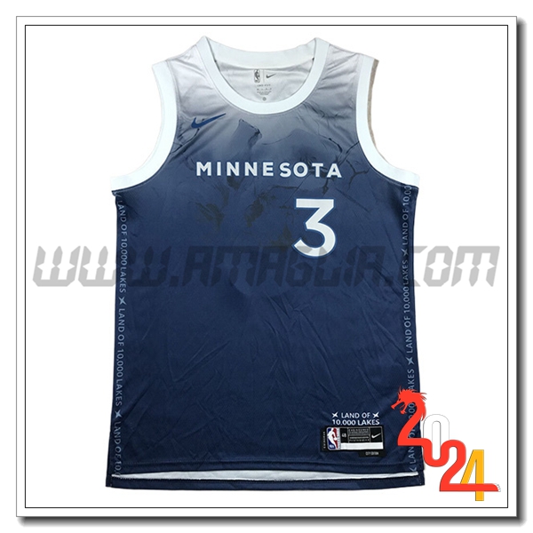 Maglia Minnesota Timberwolves (McDANIELS #3) 2024/25 Blu/Bianco