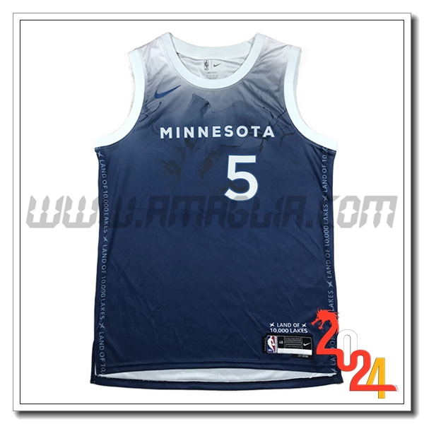 Maglia Minnesota Timberwolves (EDWARDS#5) 2024/25 Blu/Bianco