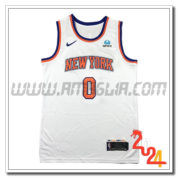Maglia New York Knicks (DIVINCENZO #0) 2024/25 Bianco/Arancia