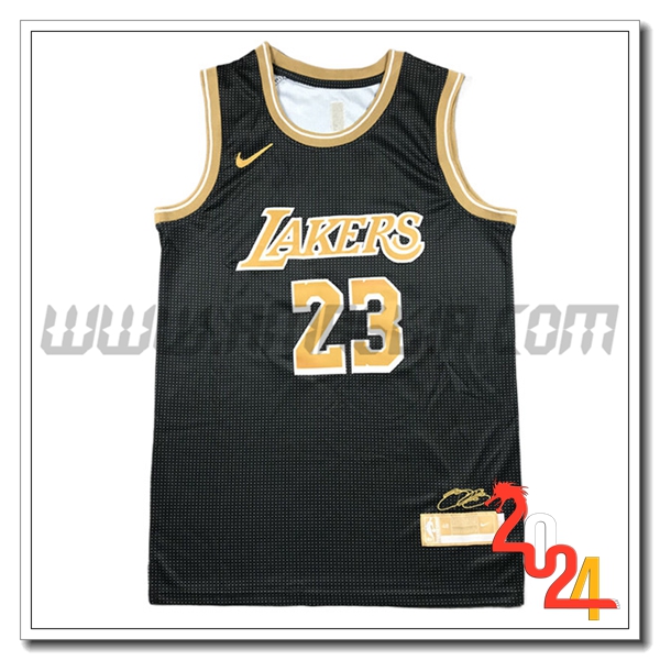 Maglia Los Angeles Lakers (JAMES #23) 2024/25 Nero/Giallo