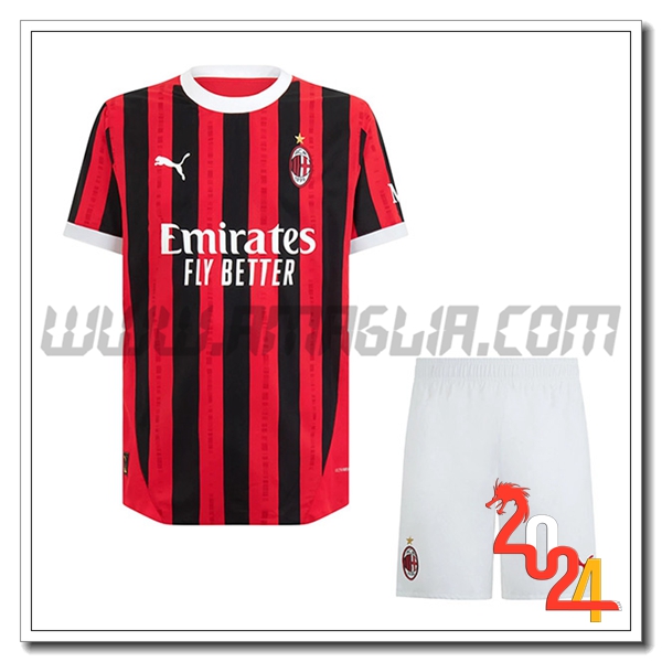 Kit Maglia AC Milan Prima + Pantaloncini 2024 2025
