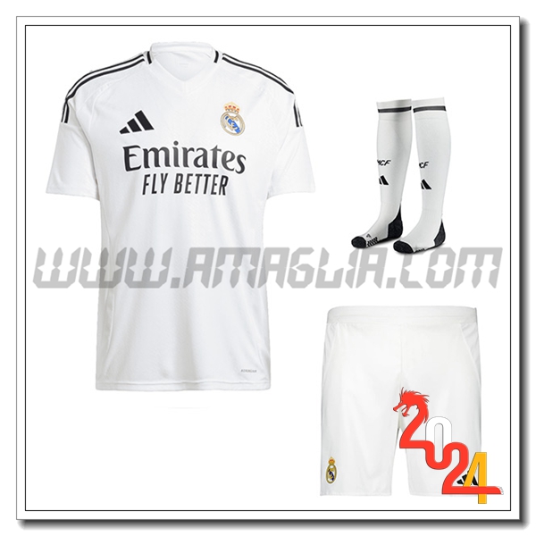 Kit Maglia Real Madrid Prima (Pantaloncini + Calzini) 2024 2025