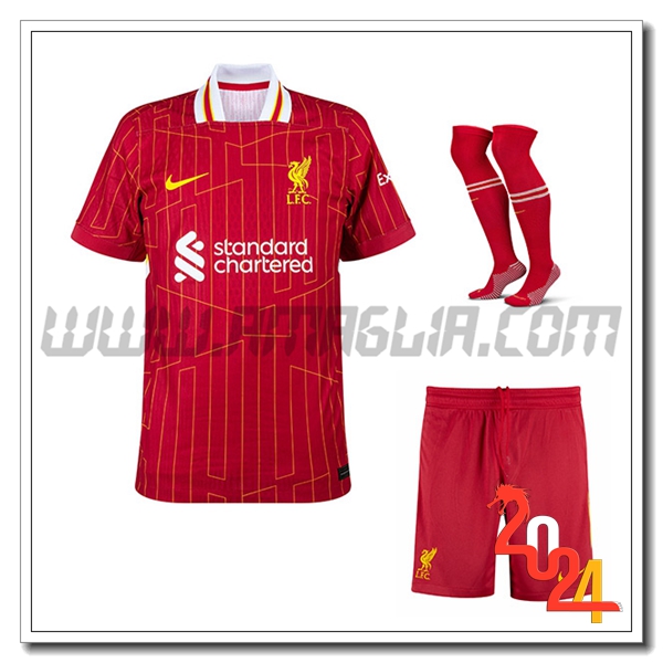 Kit Maglia FC Liverpool Prima (Pantaloncini + Calzini) 2024 2025