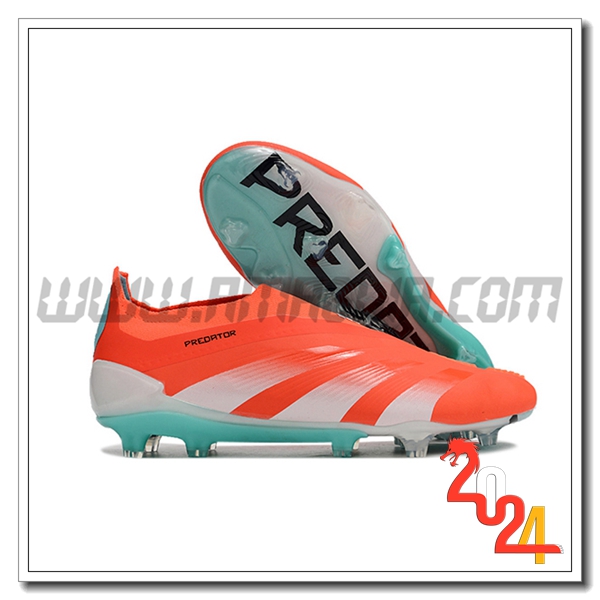 Adidas Scarpe Da Calcio PREDATOR ELITE LACELESS BOOTS FG Bianco/Arancia