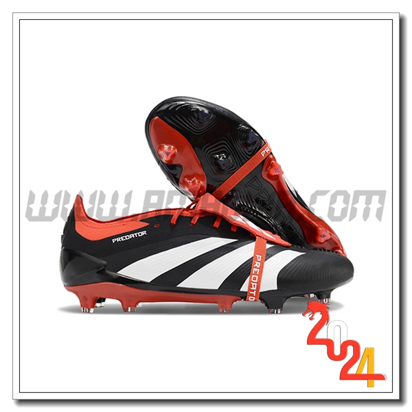 Adidas Scarpe Da Calcio Predator Elite Tongue FG Nero/Bianco/Rosso