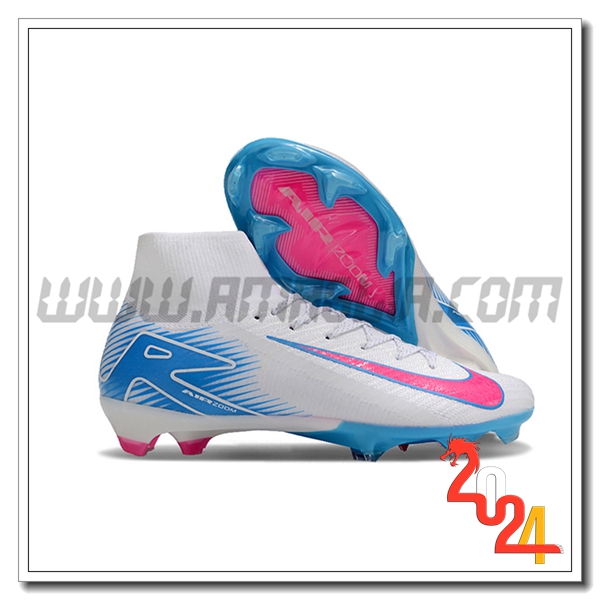 Nike Scarpe Da Calcio Air Zoom Mercurial Superfly IIX Elite FG Bianco/Blu/Rosa