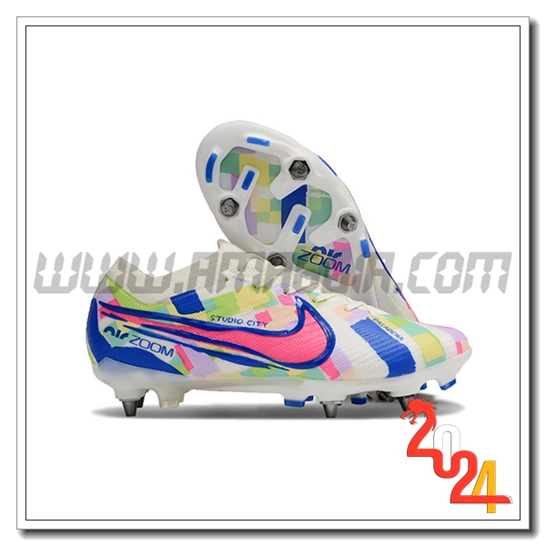 Nike Scarpe Da Calcio Air Zoom Mercurial Vapor XV Elite SG Bianco/Blu/Rosa