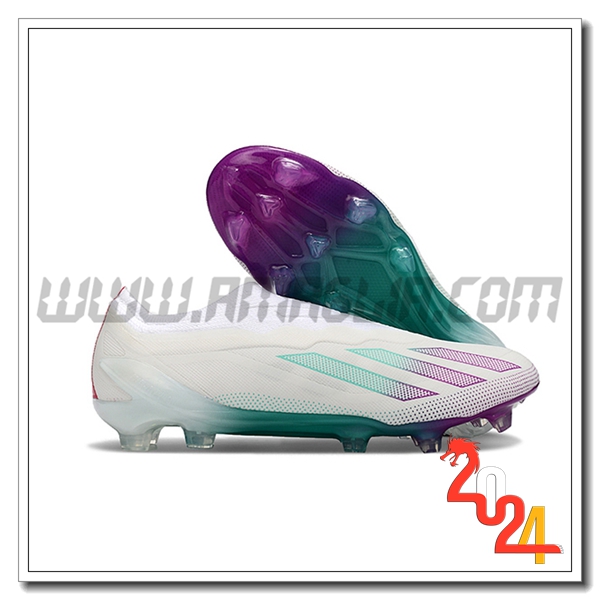 Adidas Scarpe Da Calcio X CRAZYFAST.1 LL FG Bianco/Verde/viola